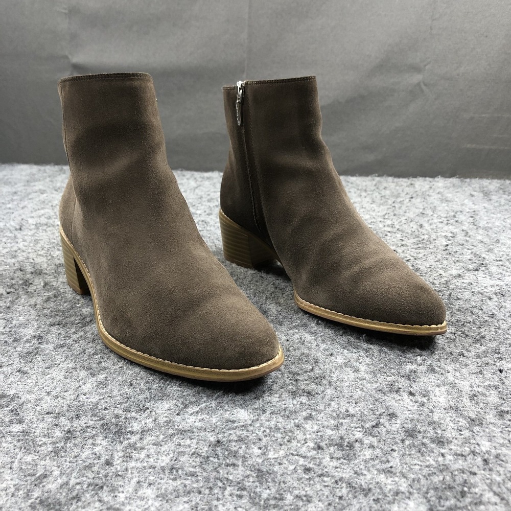 Clarks Breccan Myth Ankle Booties Womens 8 M Brown Suede Heel Casual Almond Toe